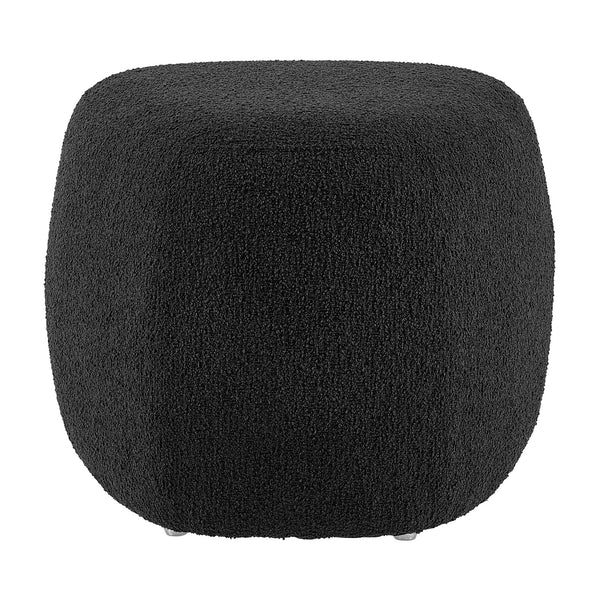 Carlese Fabric Small Ottoman Palladian Charcoal, Black 1900226-612 New Pacific Direct