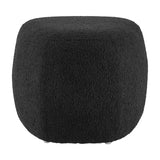 Carlese Fabric Small Ottoman Palladian Charcoal, Black 1900226-612 New Pacific Direct