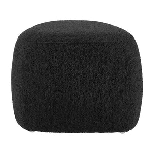 Carlese Fabric Small Ottoman Palladian Charcoal, Black 1900226-612 New Pacific Direct