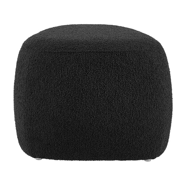 Carlese Fabric Small Ottoman Palladian Charcoal, Black 1900226-612 New Pacific Direct