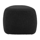 Carlese Fabric Small Ottoman Palladian Charcoal, Black 1900226-612 New Pacific Direct