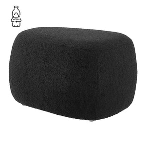 Carlese Fabric Small Ottoman Palladian Charcoal, Black 1900226-612 New Pacific Direct