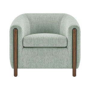 New Pacific Direct Ruth Linen Accent Arm Chair - Plush High-density Foam Seating With Stylish Solid Wood Frame Design Sage Gray 100% Polyester 1900230-684-npd