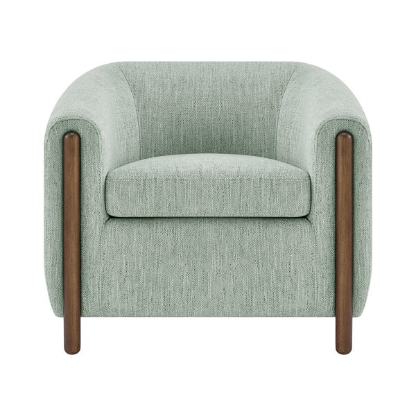 New Pacific Direct Ruth Linen Accent Arm Chair - Plush High-density Foam Seating With Stylish Solid Wood Frame Design Sage Gray 100% Polyester 1900230-684-npd
