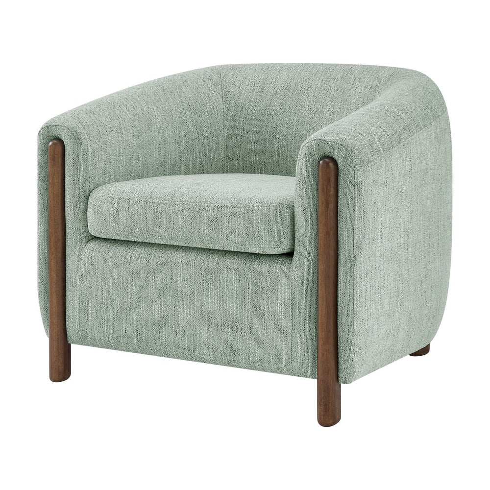 New Pacific Direct Ruth Linen Accent Arm Chair - Plush High-density Foam Seating With Stylish Solid Wood Frame Design Sage Gray 100% Polyester 1900230-684-npd