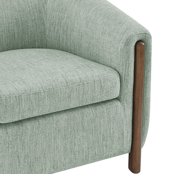 New Pacific Direct Ruth Linen Accent Arm Chair - Plush High-density Foam Seating With Stylish Solid Wood Frame Design Sage Gray 100% Polyester 1900230-684-npd