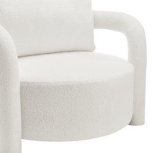 New Pacific Direct Maisie Modern Luxe Faux Shearling Accent Chair With Cozy Lumbar Pillow For Stylish Comfort Wilmont White 100% Polyester 1900234-715-npd