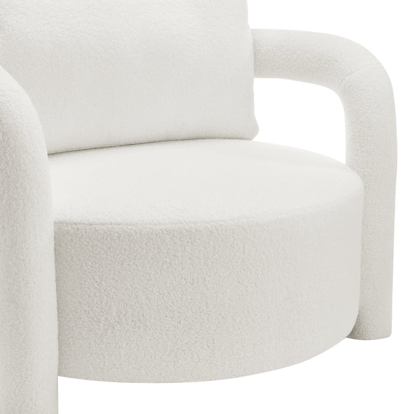 New Pacific Direct Maisie Modern Luxe Faux Shearling Accent Chair With Cozy Lumbar Pillow For Stylish Comfort Wilmont White 100% Polyester 1900234-715-npd