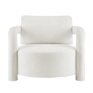 New Pacific Direct Maisie Modern Luxe Faux Shearling Accent Chair With Cozy Lumbar Pillow For Stylish Comfort Wilmont White 100% Polyester 1900234-715-npd
