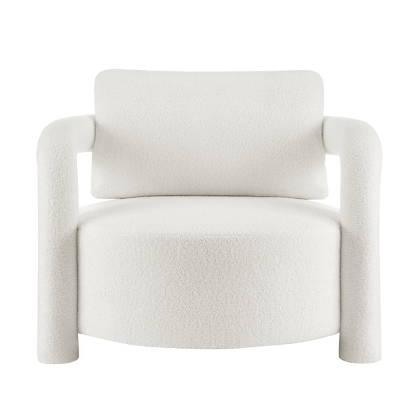 New Pacific Direct Maisie Modern Luxe Faux Shearling Accent Chair With Cozy Lumbar Pillow For Stylish Comfort Wilmont White 100% Polyester 1900234-715-npd