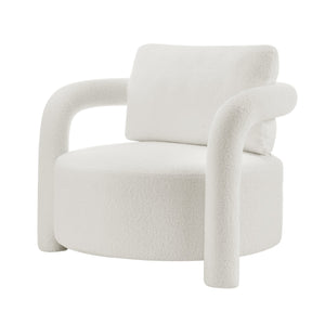 New Pacific Direct Maisie Modern Luxe Faux Shearling Accent Chair With Cozy Lumbar Pillow For Stylish Comfort Wilmont White 100% Polyester 1900234-715-npd