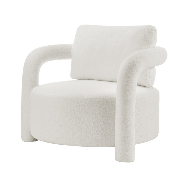 New Pacific Direct Maisie Modern Luxe Faux Shearling Accent Chair With Cozy Lumbar Pillow For Stylish Comfort Wilmont White 100% Polyester 1900234-715-npd