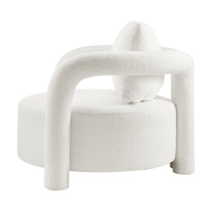 New Pacific Direct Maisie Modern Luxe Faux Shearling Accent Chair With Cozy Lumbar Pillow For Stylish Comfort Wilmont White 100% Polyester 1900234-715-npd