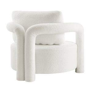 New Pacific Direct Maisie Modern Luxe Faux Shearling Accent Chair With Cozy Lumbar Pillow For Stylish Comfort Wilmont White 100% Polyester 1900234-715-npd