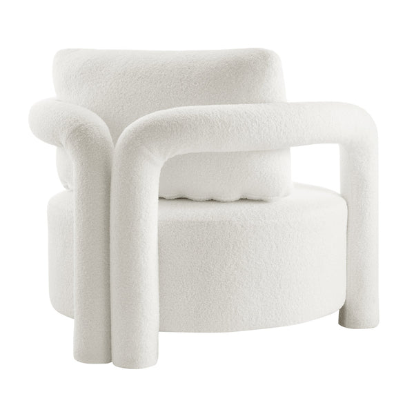 New Pacific Direct Maisie Modern Luxe Faux Shearling Accent Chair With Cozy Lumbar Pillow For Stylish Comfort Wilmont White 100% Polyester 1900234-715-npd