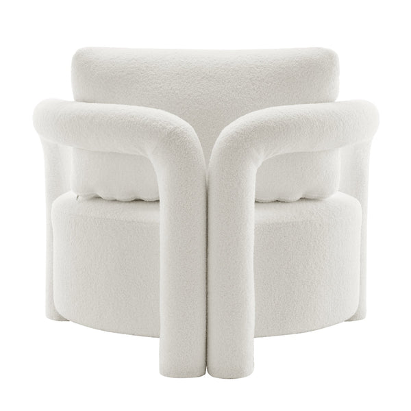New Pacific Direct Maisie Modern Luxe Faux Shearling Accent Chair With Cozy Lumbar Pillow For Stylish Comfort Wilmont White 100% Polyester 1900234-715-npd