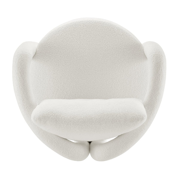 New Pacific Direct Maisie Modern Luxe Faux Shearling Accent Chair With Cozy Lumbar Pillow For Stylish Comfort Wilmont White 100% Polyester 1900234-715-npd