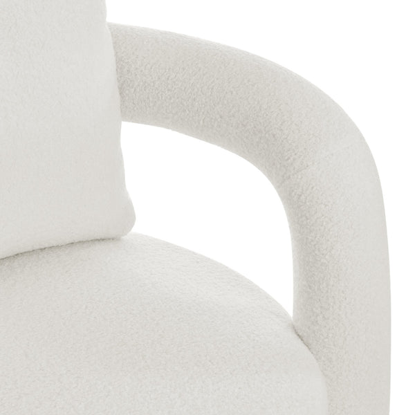 New Pacific Direct Maisie Modern Luxe Faux Shearling Accent Chair With Cozy Lumbar Pillow For Stylish Comfort Wilmont White 100% Polyester 1900234-715-npd