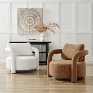 New Pacific Direct Maisie Modern Luxe Faux Shearling Accent Chair With Cozy Lumbar Pillow For Stylish Comfort Wilmont White 100% Polyester 1900234-715-npd