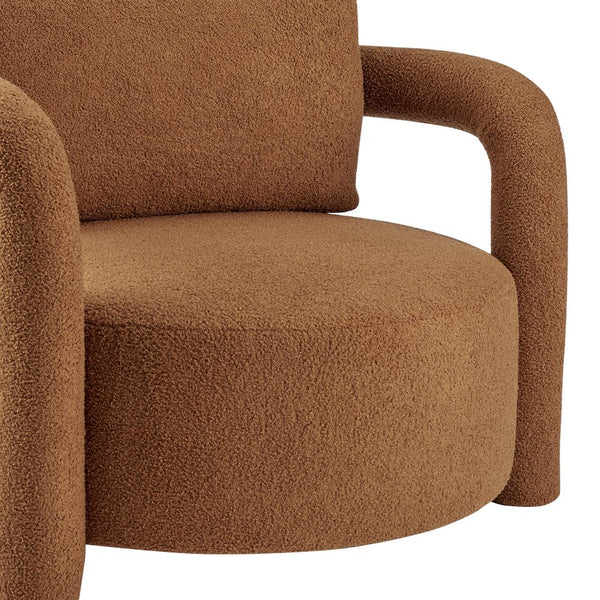 New Pacific Direct Maisie Modern Luxe Faux Shearling Accent Chair With Cozy Lumbar Pillow For Stylish Comfort Wilmont Brown 100% Polyester 1900234-716-npd