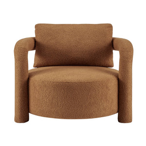 New Pacific Direct Maisie Modern Luxe Faux Shearling Accent Chair With Cozy Lumbar Pillow For Stylish Comfort Wilmont Brown 100% Polyester 1900234-716-npd