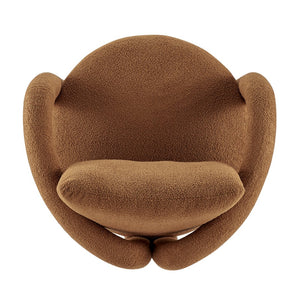 New Pacific Direct Maisie Modern Luxe Faux Shearling Accent Chair With Cozy Lumbar Pillow For Stylish Comfort Wilmont Brown 100% Polyester 1900234-716-npd