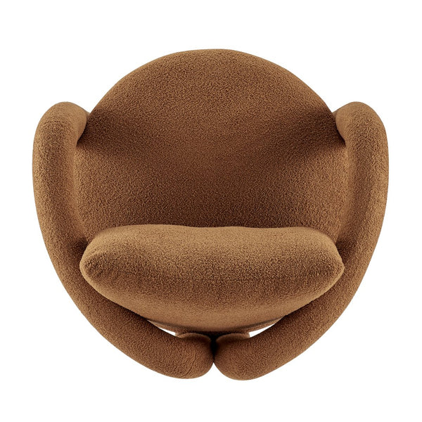 New Pacific Direct Maisie Modern Luxe Faux Shearling Accent Chair With Cozy Lumbar Pillow For Stylish Comfort Wilmont Brown 100% Polyester 1900234-716-npd