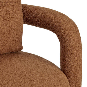 New Pacific Direct Maisie Modern Luxe Faux Shearling Accent Chair With Cozy Lumbar Pillow For Stylish Comfort Wilmont Brown 100% Polyester 1900234-716-npd