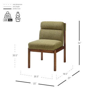 New Pacific Direct Micah Elegant Boucle Dining Side Chair - Eco-friendly Design With High-density Foam Comfort Palladian Green 100% Polyester (Recycled) 1900235-611-npd