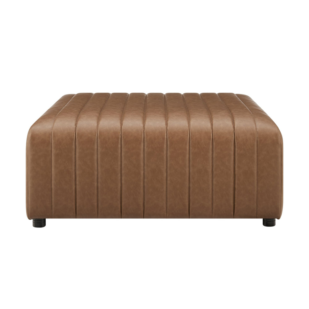 New Pacific Direct Harland Modern Faux Leather Coffee Table With Tufted Vintage Cider Finish – Chic & Spacious Design Vintage Cider  1900237-vcd-npd