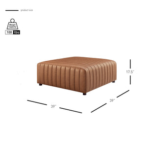 New Pacific Direct Harland Modern Faux Leather Coffee Table With Tufted Vintage Cider Finish – Chic & Spacious Design Vintage Cider  1900237-vcd-npd