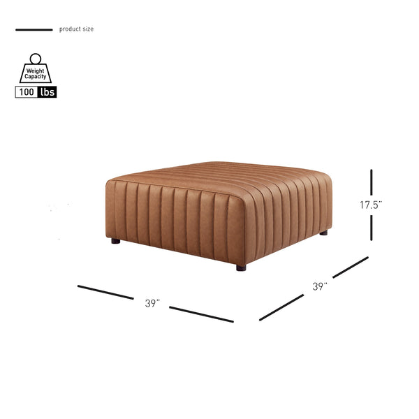 New Pacific Direct Harland Modern Faux Leather Coffee Table With Tufted Vintage Cider Finish – Chic & Spacious Design Vintage Cider  1900237-vcd-npd