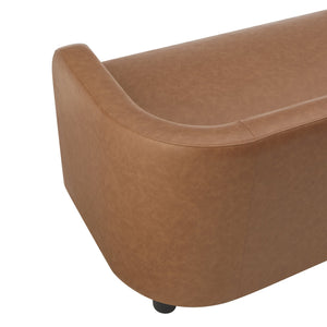 New Pacific Direct Wendy Faux Leather Storage Bench - Stylish Vintage Cider Design, Perfect For Any Room, Easy Assembly! Vintage Cider  1900241-vcd-npd
