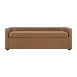 New Pacific Direct Wendy Faux Leather Storage Bench - Stylish Vintage Cider Design, Perfect For Any Room, Easy Assembly! Vintage Cider  1900241-vcd-npd
