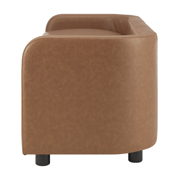 New Pacific Direct Wendy Faux Leather Storage Bench - Stylish Vintage Cider Design, Perfect For Any Room, Easy Assembly! Vintage Cider  1900241-vcd-npd