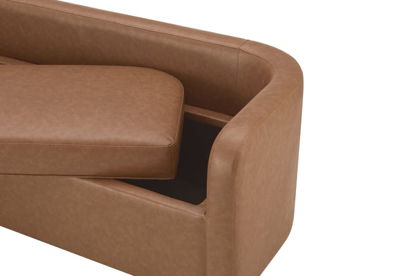 New Pacific Direct Wendy Faux Leather Storage Bench - Stylish Vintage Cider Design, Perfect For Any Room, Easy Assembly! Vintage Cider  1900241-vcd-npd