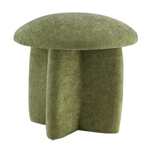 New Pacific Direct Cielo Charming Mushroom-shaped Ottoman In Soft Coral Fabric For Stylish Spaces And Footrest Use Millburry Green 100% Polyester 1900242-707-npd
