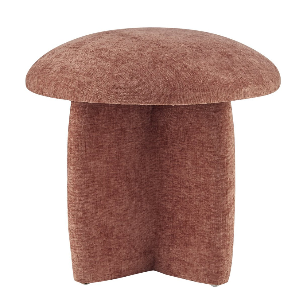 New Pacific Direct Cielo Charming Mushroom-shaped Ottoman In Soft Coral Fabric For Stylish Spaces And Footrest Use Millburry Coral 100% Polyester 1900242-728-npd