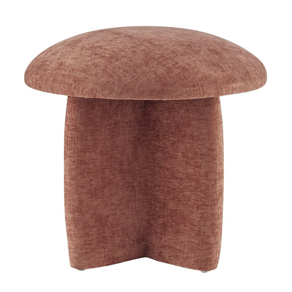 New Pacific Direct Cielo Charming Mushroom-shaped Ottoman In Soft Coral Fabric For Stylish Spaces And Footrest Use Millburry Coral 100% Polyester 1900242-728-npd