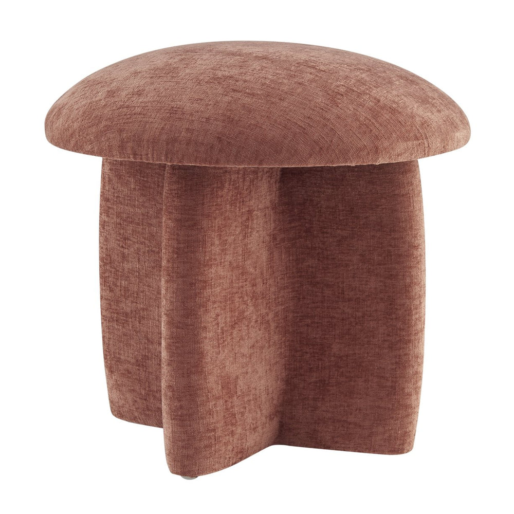 New Pacific Direct Cielo Charming Mushroom-shaped Ottoman In Soft Coral Fabric For Stylish Spaces And Footrest Use Millburry Coral 100% Polyester 1900242-728-npd