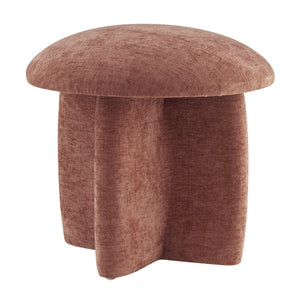 New Pacific Direct Cielo Charming Mushroom-shaped Ottoman In Soft Coral Fabric For Stylish Spaces And Footrest Use Millburry Coral 100% Polyester 1900242-728-npd