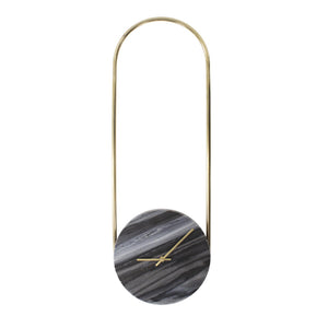 Howard Elliott Balance Black Marble And Gold Paperclip Clock - Modern Elegance Meets Timeless Functionality! Black Stainless Steel,Marble 190025-howard-elliott