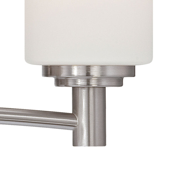 Thomas Lighting Pittman Frosted Glass Cylinder Vanity Light for Modern Bathroom Walls Nickel 24'' Wide 4-Light Vanity Light 190025217