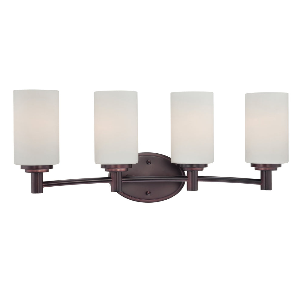 Thomas Lighting Pittman Frosted Glass Cylinder Vanity Light for Modern Bathroom Walls Bronze 24'' Wide 4-Light Vanity Light 190025719