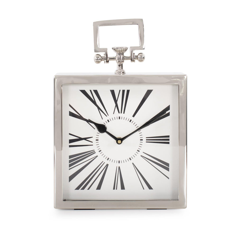 Howard Elliott Herbert Handled Table Clock - Art Deco Elegance With Textured Metal Design And Unique Clock Face Gold Aluminium,Stainless Steel,Glass 190027-howard-elliott