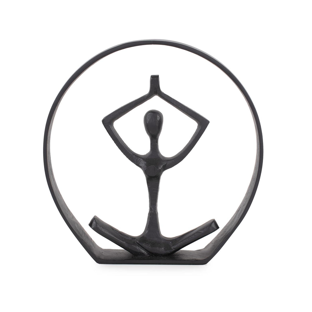 Howard Elliott In The Zen Sculpture - Serene Black Aluminum Yoga Pose Statue For Mindfulness & Tranquility Decor Black Aluminum 190029-howard-elliott