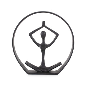 Howard Elliott In The Zen Sculpture - Serene Black Aluminum Yoga Pose Statue For Mindfulness & Tranquility Decor Black Aluminum 190029-howard-elliott