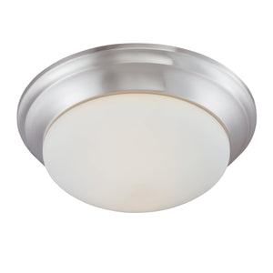 Thomas Lighting Fluor Glass Dome Flush Mount Ceiling Light for Hallways Bedrooms and Powder Rooms 15 inches Nickel 190033217