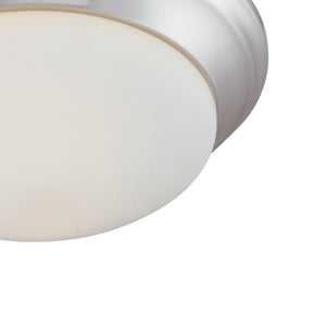 Thomas Lighting Fluor Glass Dome Flush Mount Ceiling Light for Hallways Bedrooms and Powder Rooms 15 inches Nickel 190033217