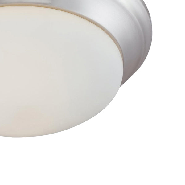 Thomas Lighting Fluor Glass Dome Flush Mount Ceiling Light for Hallways Bedrooms and Powder Rooms 15 inches Nickel 190033217